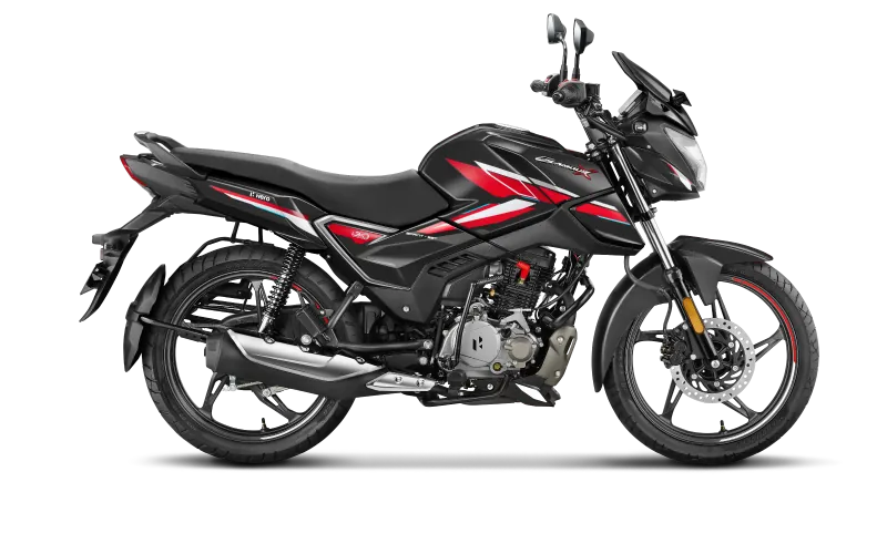 Hero Glamour X, front three quarter view, Black Pearl Red