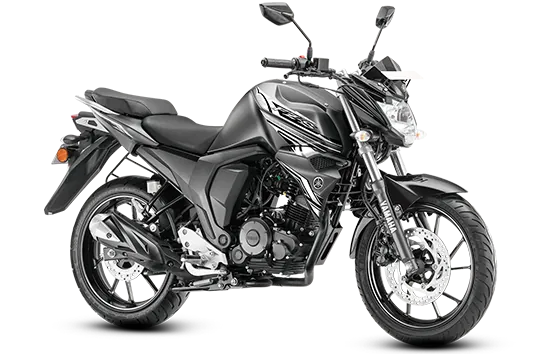 Yamaha FZS V2, front three quarter view, Dark Knight