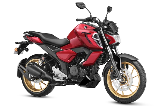 Yamaha FZS V4, front three quarter view, Majesty Red