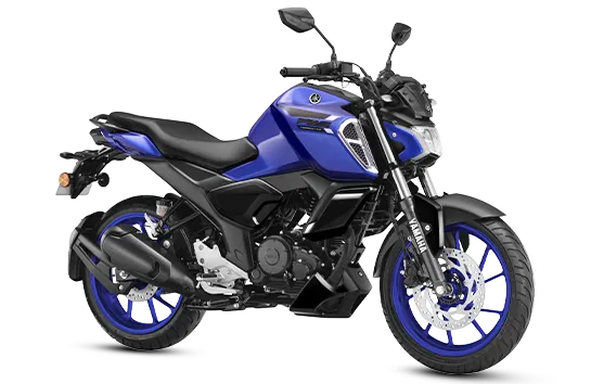 Yamaha FZS V4, front three quarter view, Racing Blue