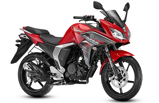 Yamaha Fazer FI V2, front three quarter view, Burning Red
