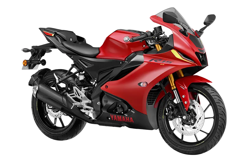 Yamaha R15 V4, front three quarter view, Metallic Red