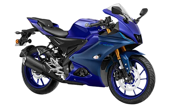 Yamaha R15 V4, front three quarter view, Racing Blue