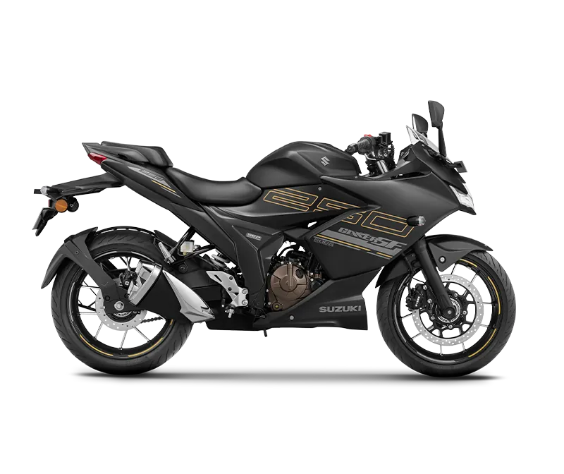 Suzuki Gixxer SF 250, front three quarter view, MATT BLACK