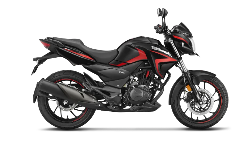 Hero Hunk 150R, front three quarter view, Black