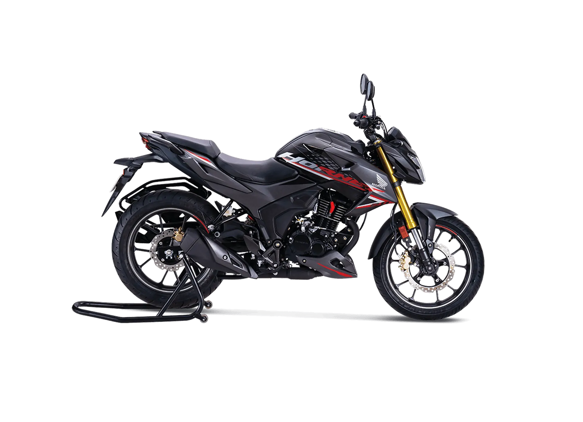 Honda Hornet 2.0, front three quarter view, Pearl Igneous Black