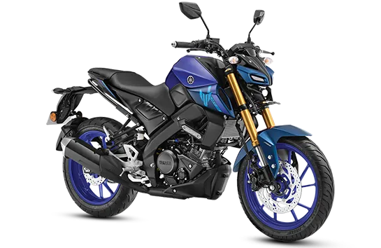Yamaha MT-15 V2, front three quarter view, Racing Blue