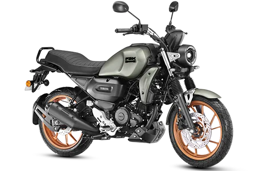 Yamaha FZ-X, front three quarter view, Matte Titan
