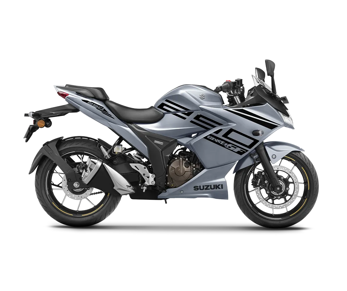 Suzuki Gixxer SF 250, front three quarter view, NARDO GREY