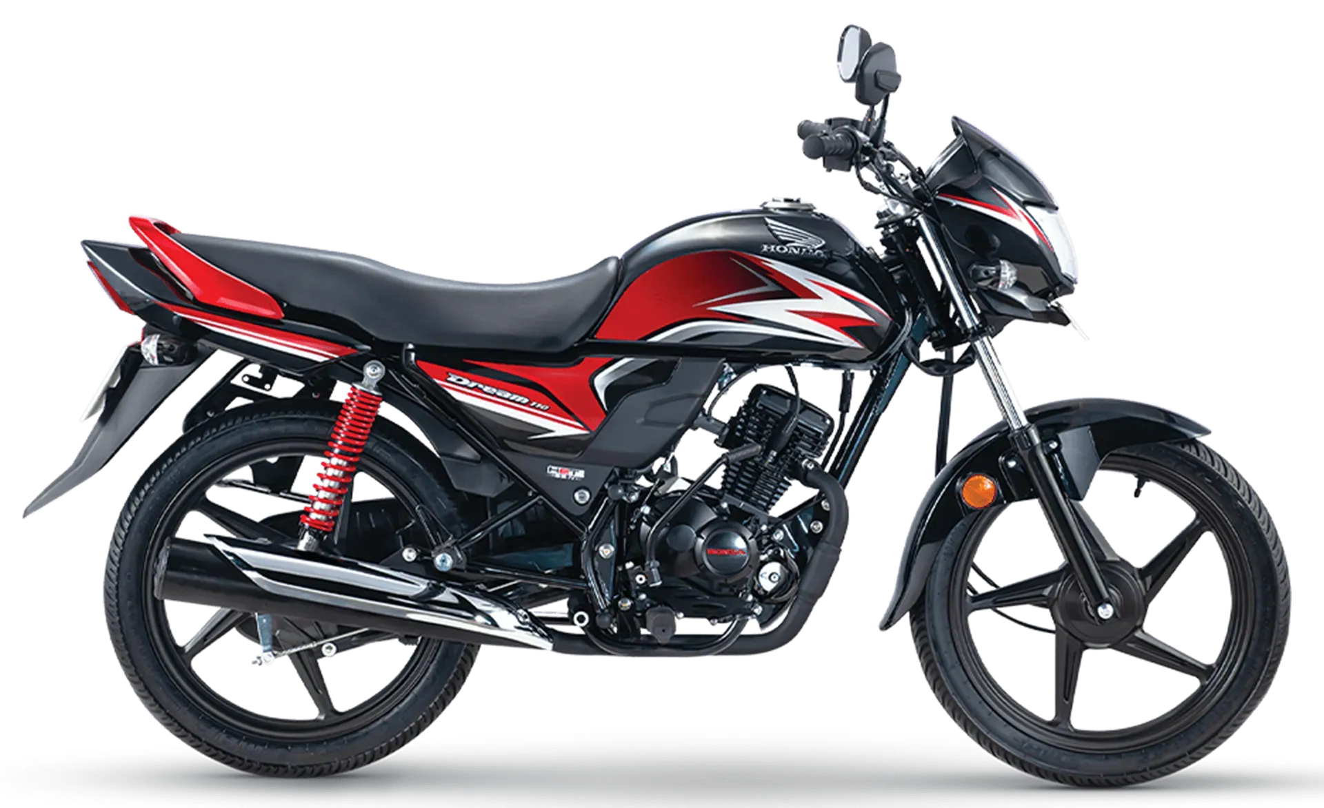 Honda Dream 110, front three quarter view, Black