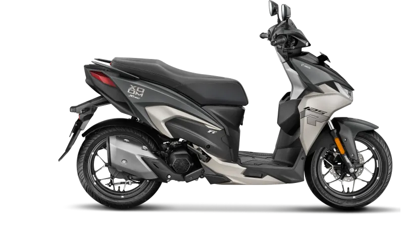 Hero Xoom 125R FI, front three quarter view, Mat Axis Grey
