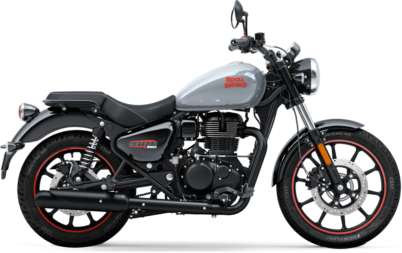 Royal Enfield Meteor 350, front three quarter view, Fireball Grey