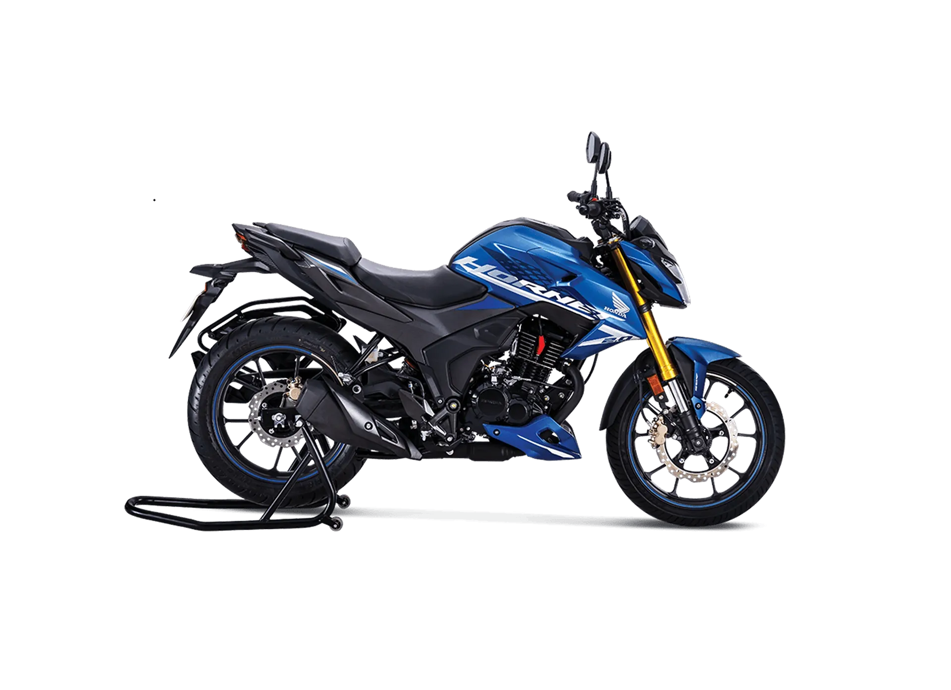 Honda Hornet 2.0, front three quarter view, Matte Marvel Blue Metallic