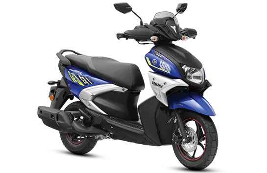 Yamaha RAY-ZR 125 FI, front three quarter view, Purplish Blue Metallic
