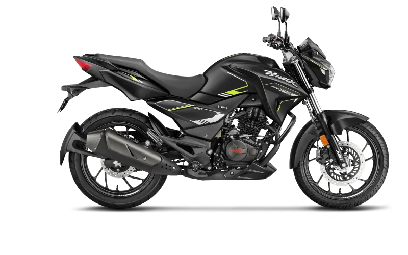 Hero Hunk 150 XTEC, front three quarter view, Black