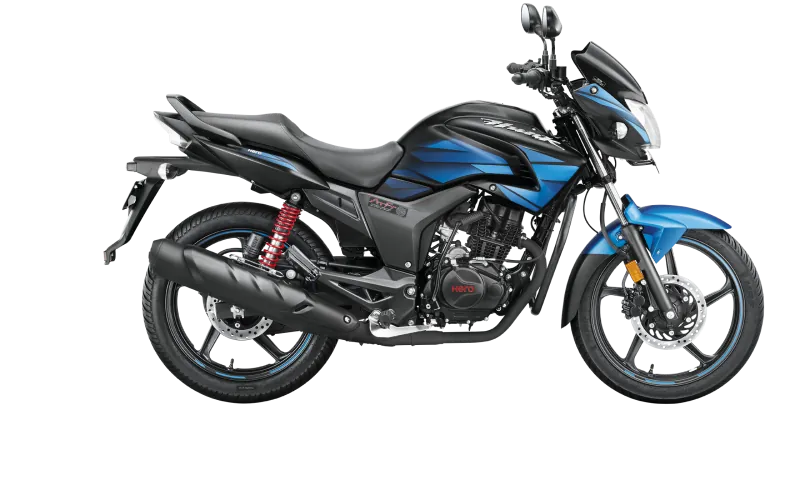 Hero Hunk 150, front three quarter view, Hunk Black Techno Blue